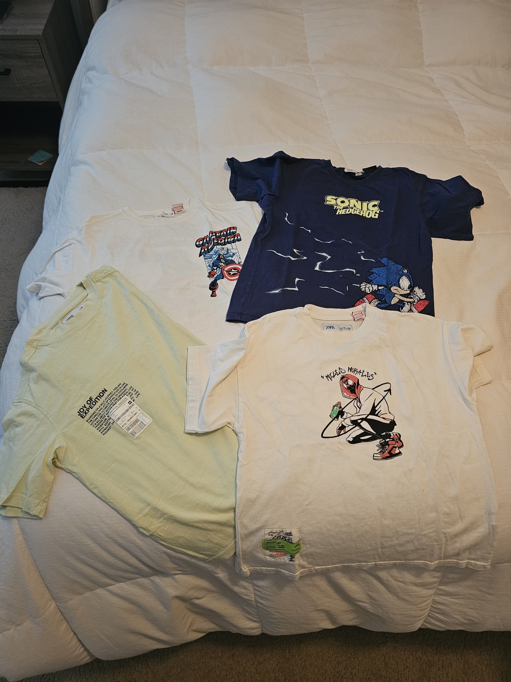 Zara Boys Graphic Tee Bundle Size 9-10 | Zara, Marvel, Sonic & Miles Morales | 4